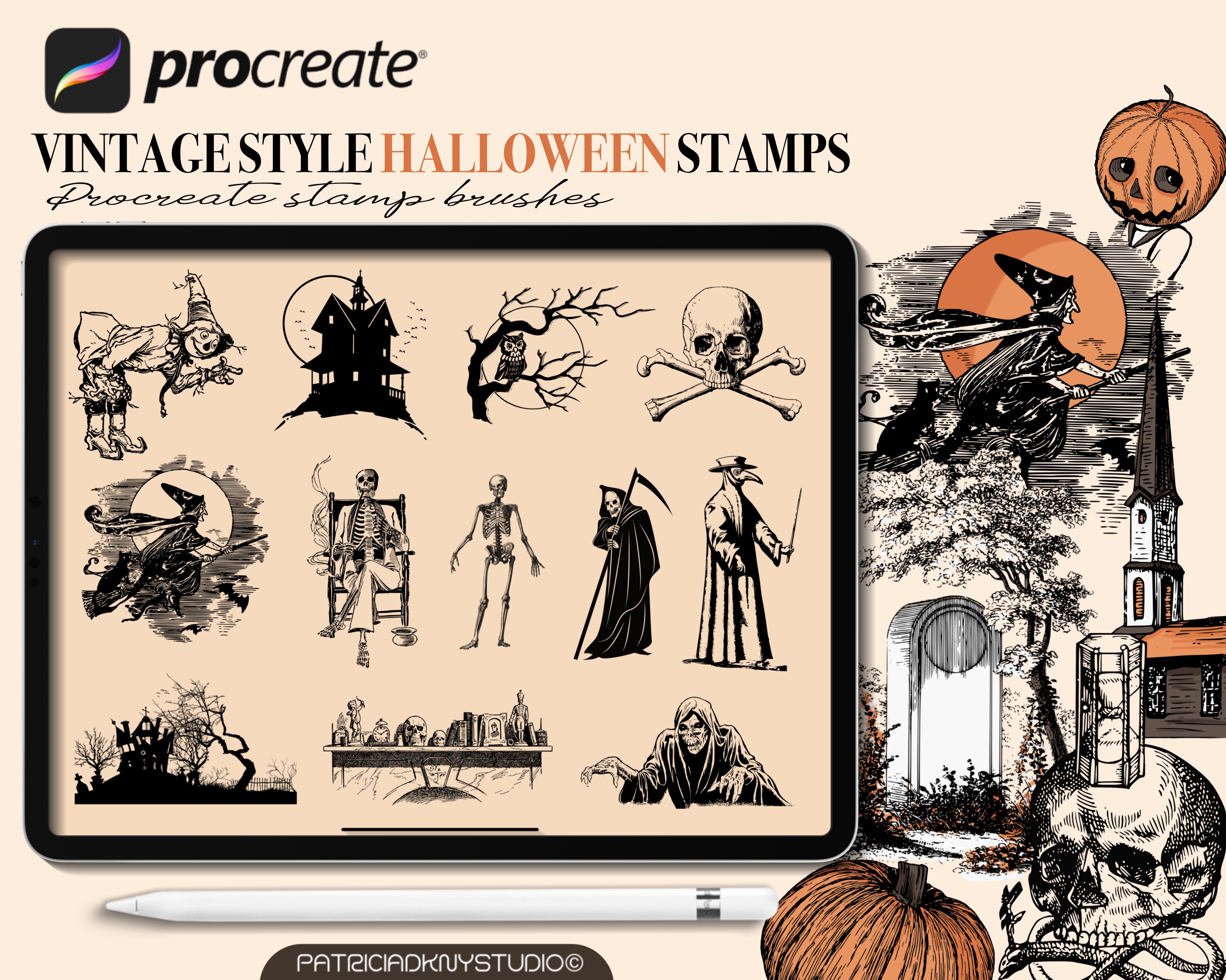 Procreate Vintage Halloween Brushes