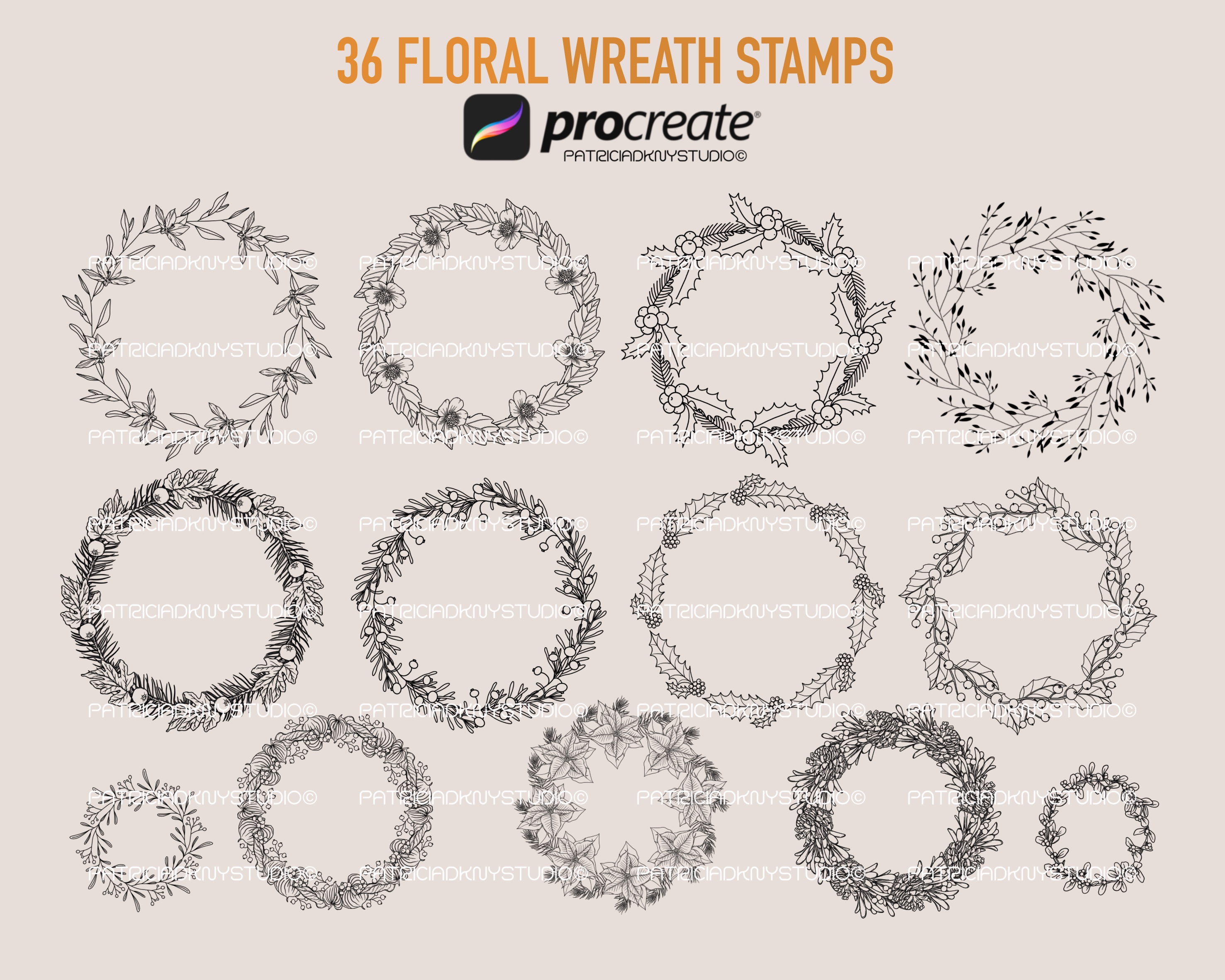 Procreate Wreath Stamp Brushes
