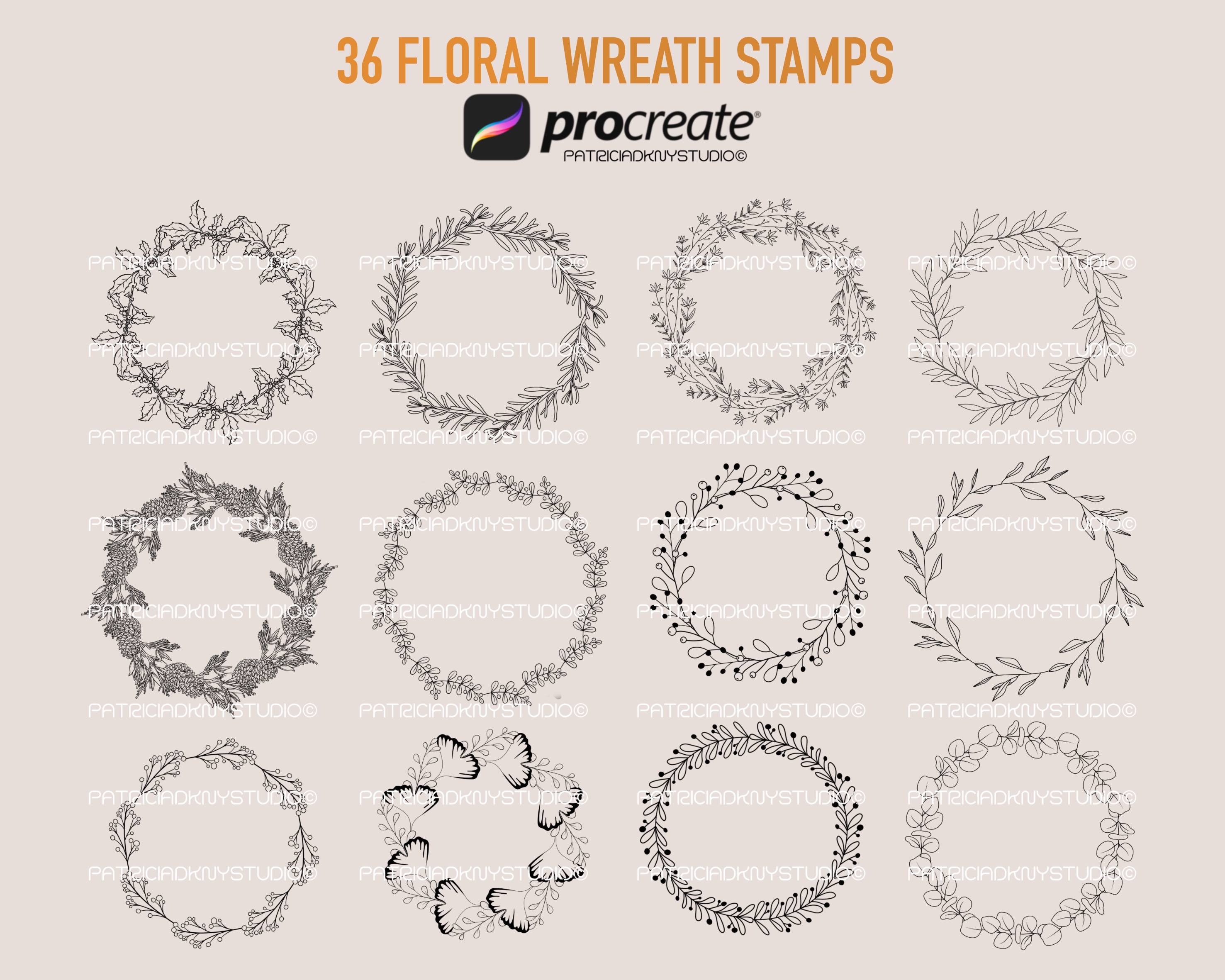 Procreate Wreath Stamp Brushes