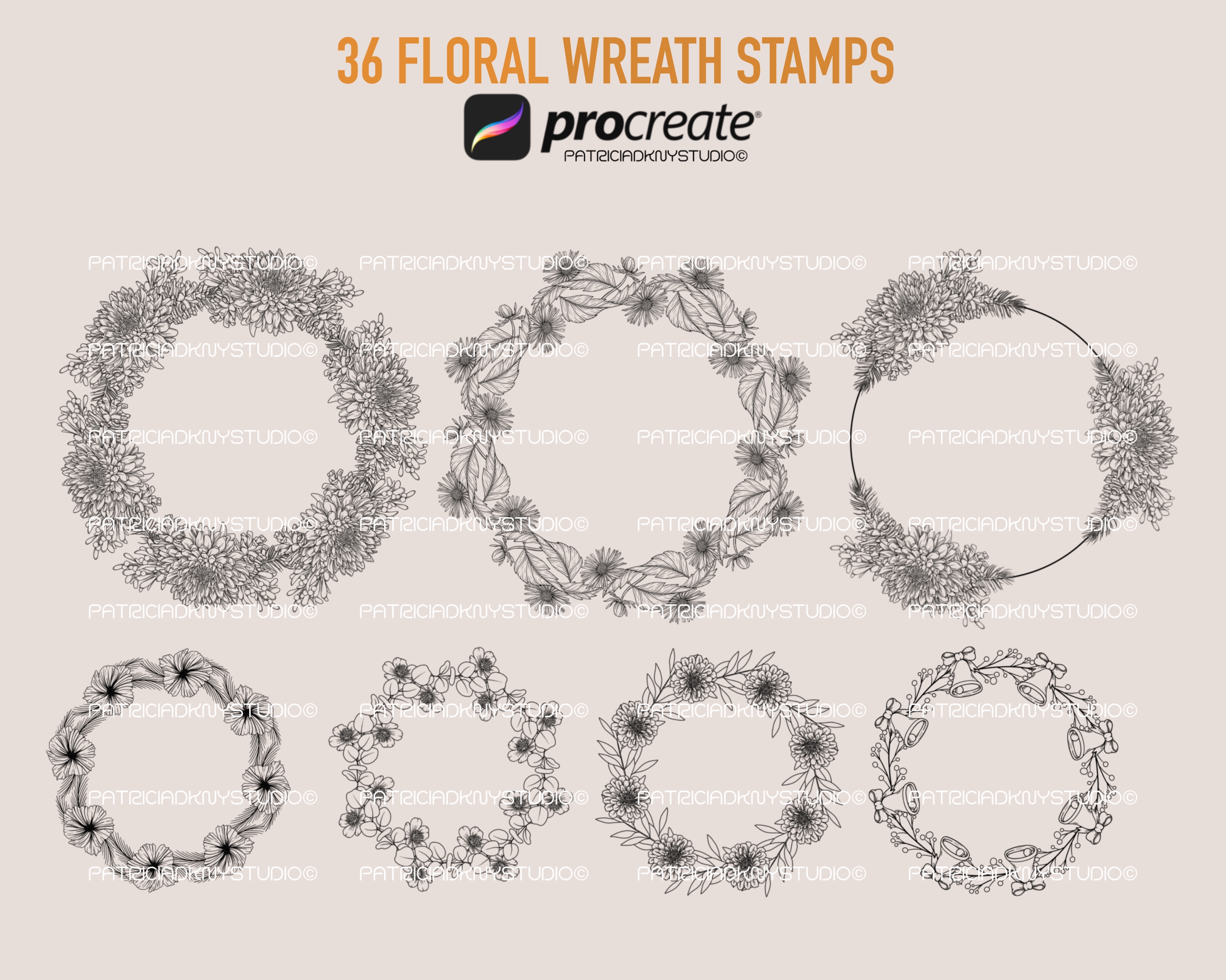 Procreate Wreath Stamp Brushes