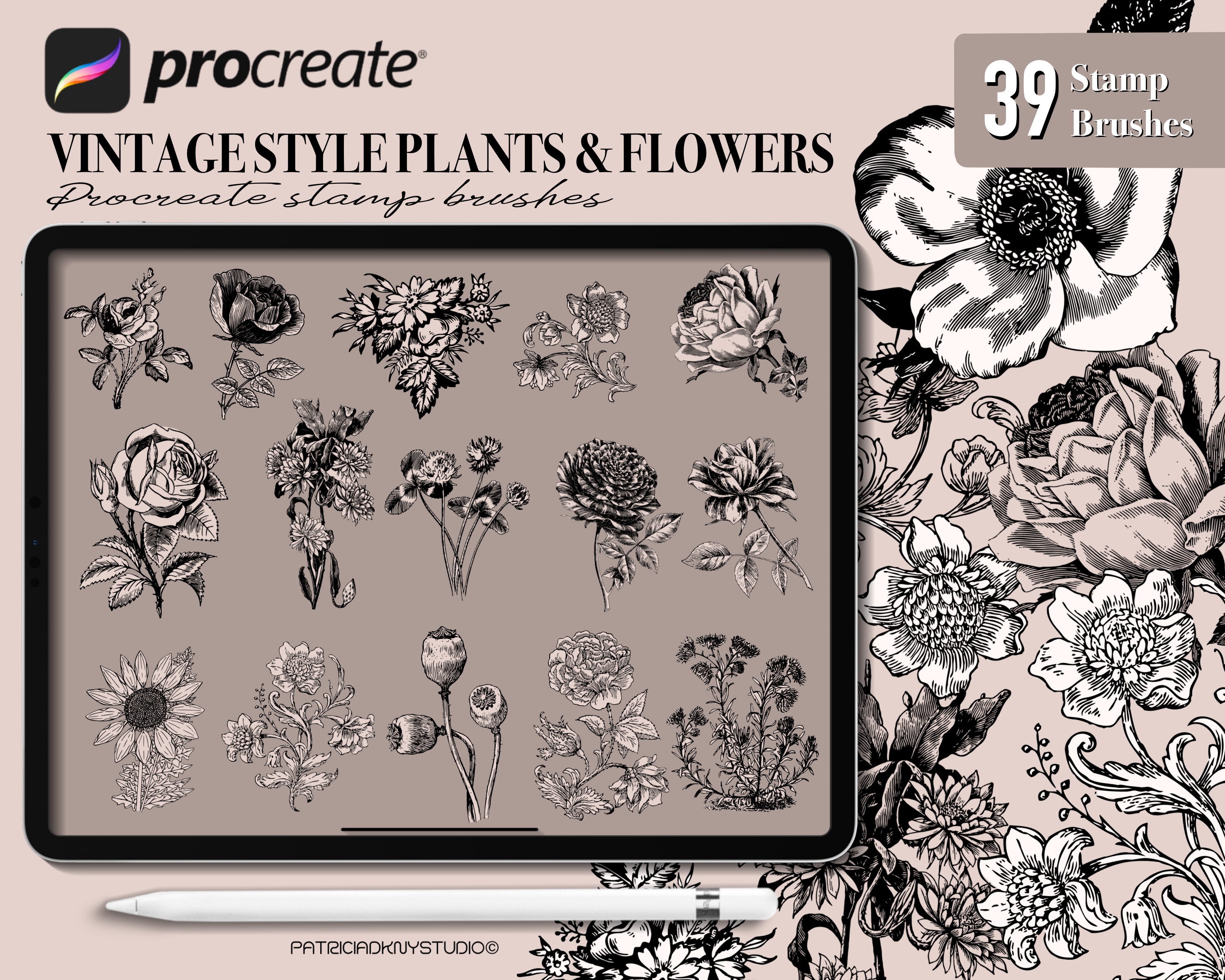 Procreate Vintage Style Plant Brushes