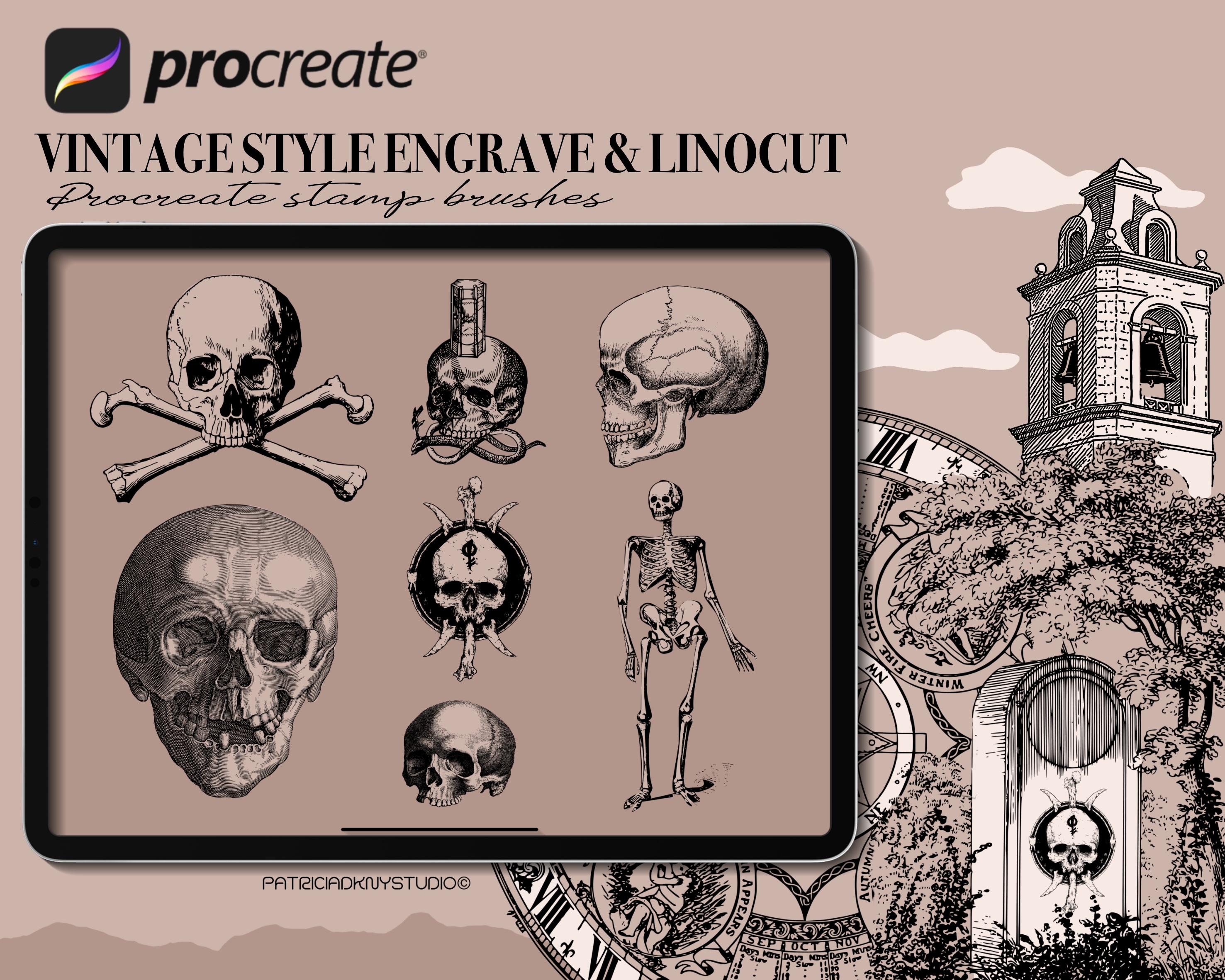 Procreate Vintage Stamp Brushes