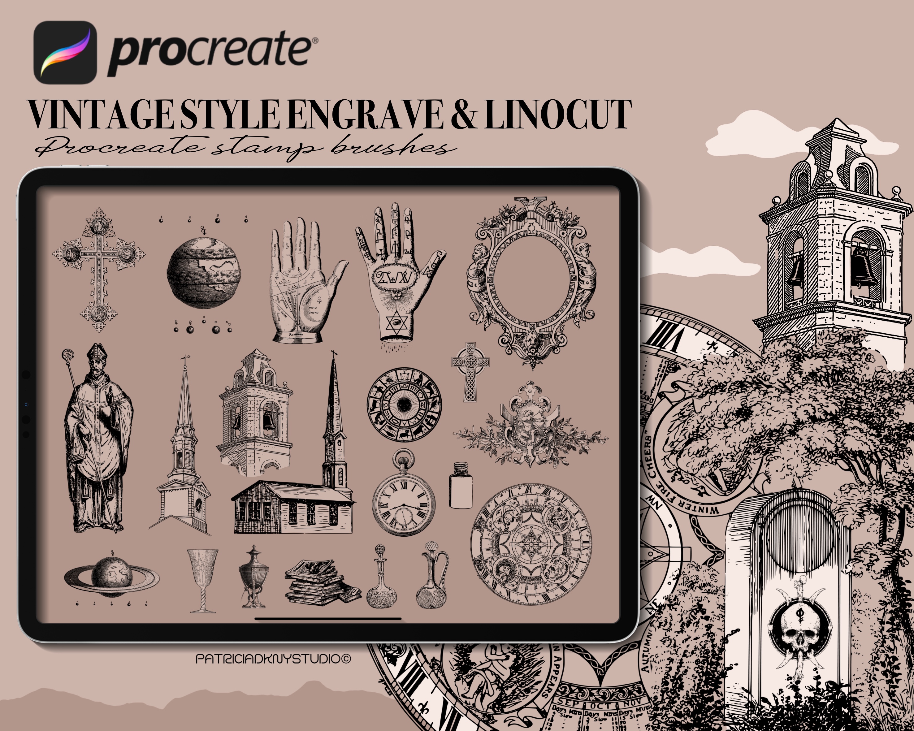 Procreate Vintage Stamp Brushes