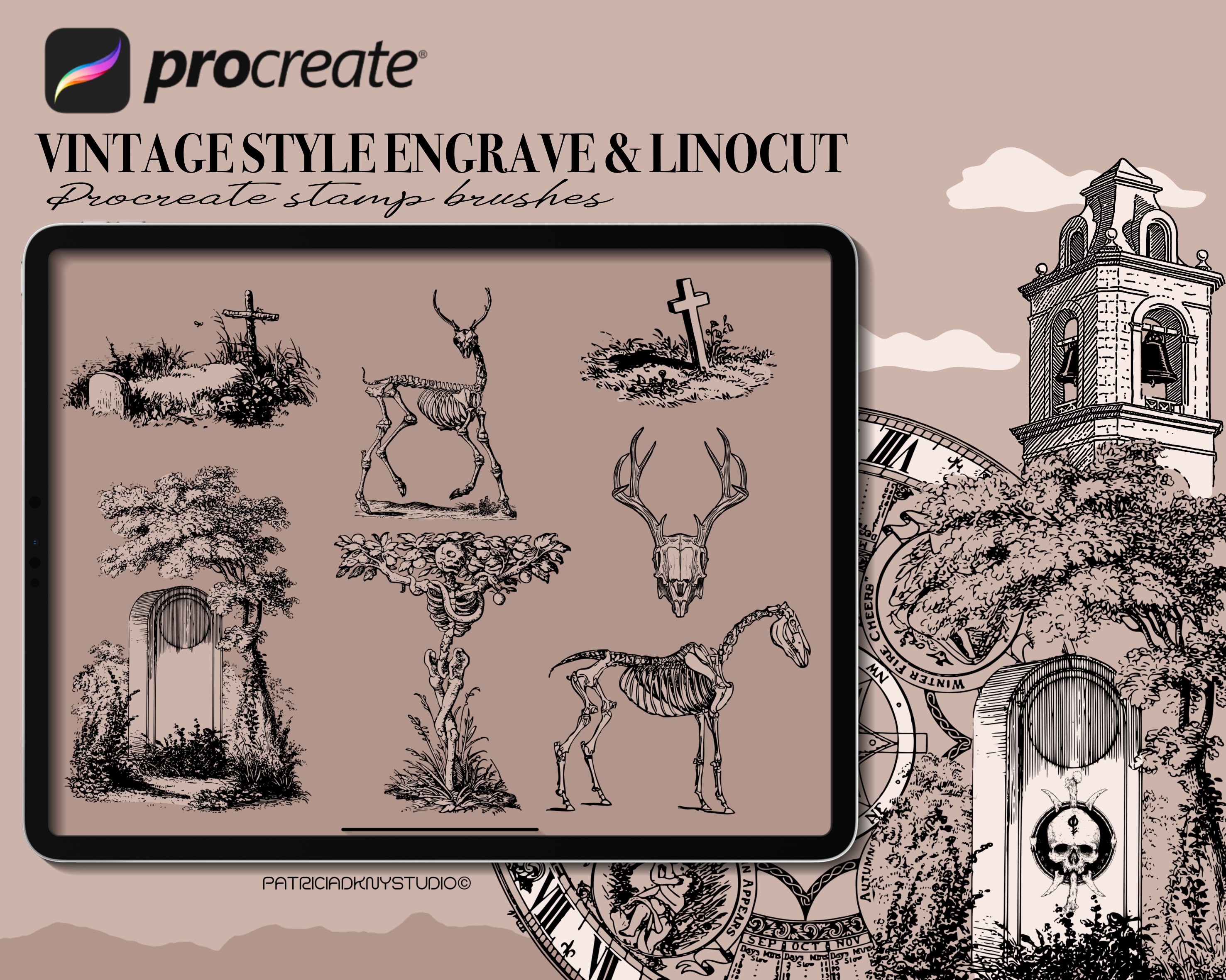 Procreate Vintage Stamp Brushes