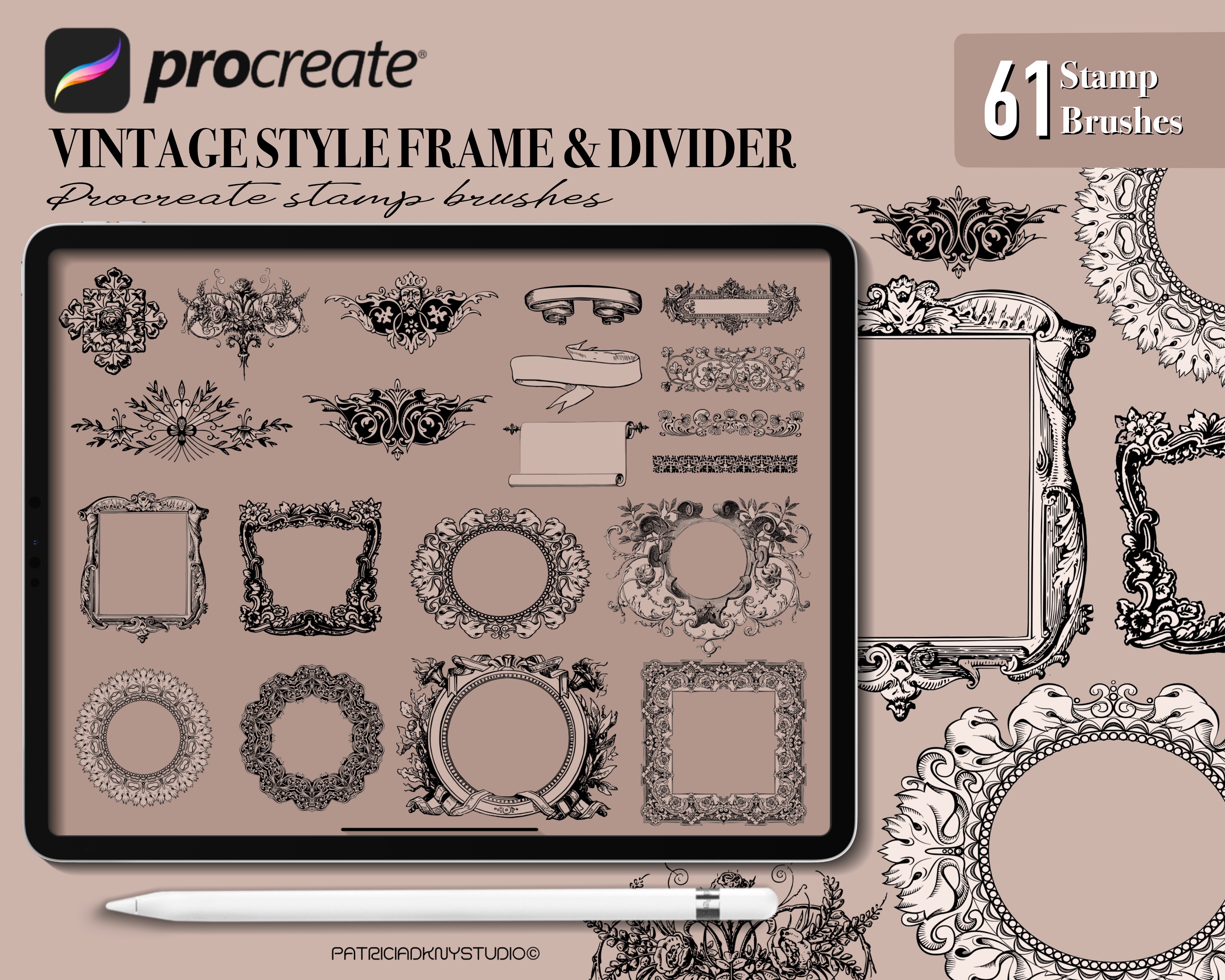 Procreate Vintage Frame Brushes