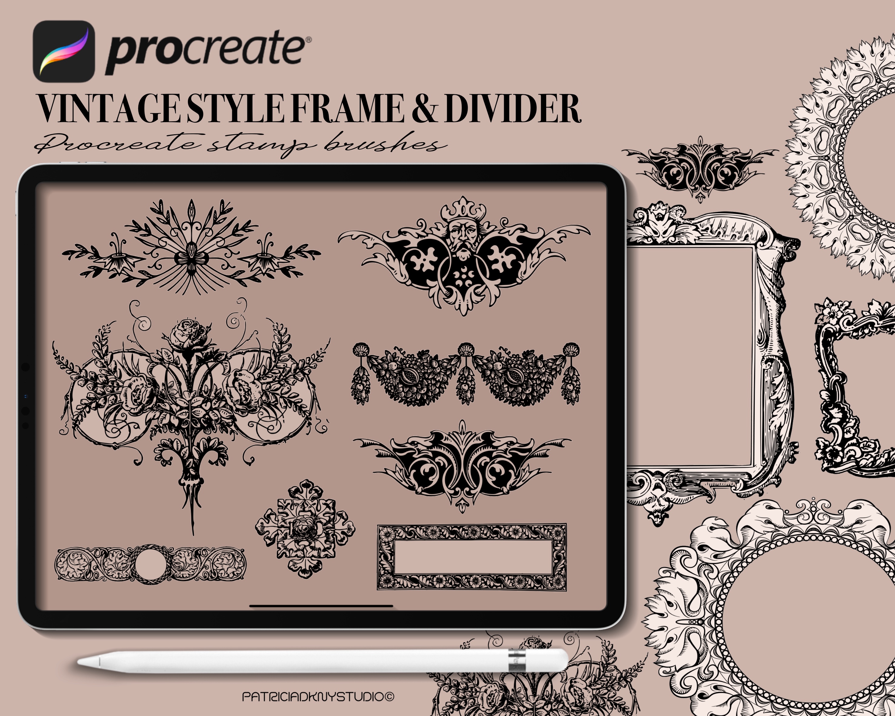Procreate Vintage Frame Brushes