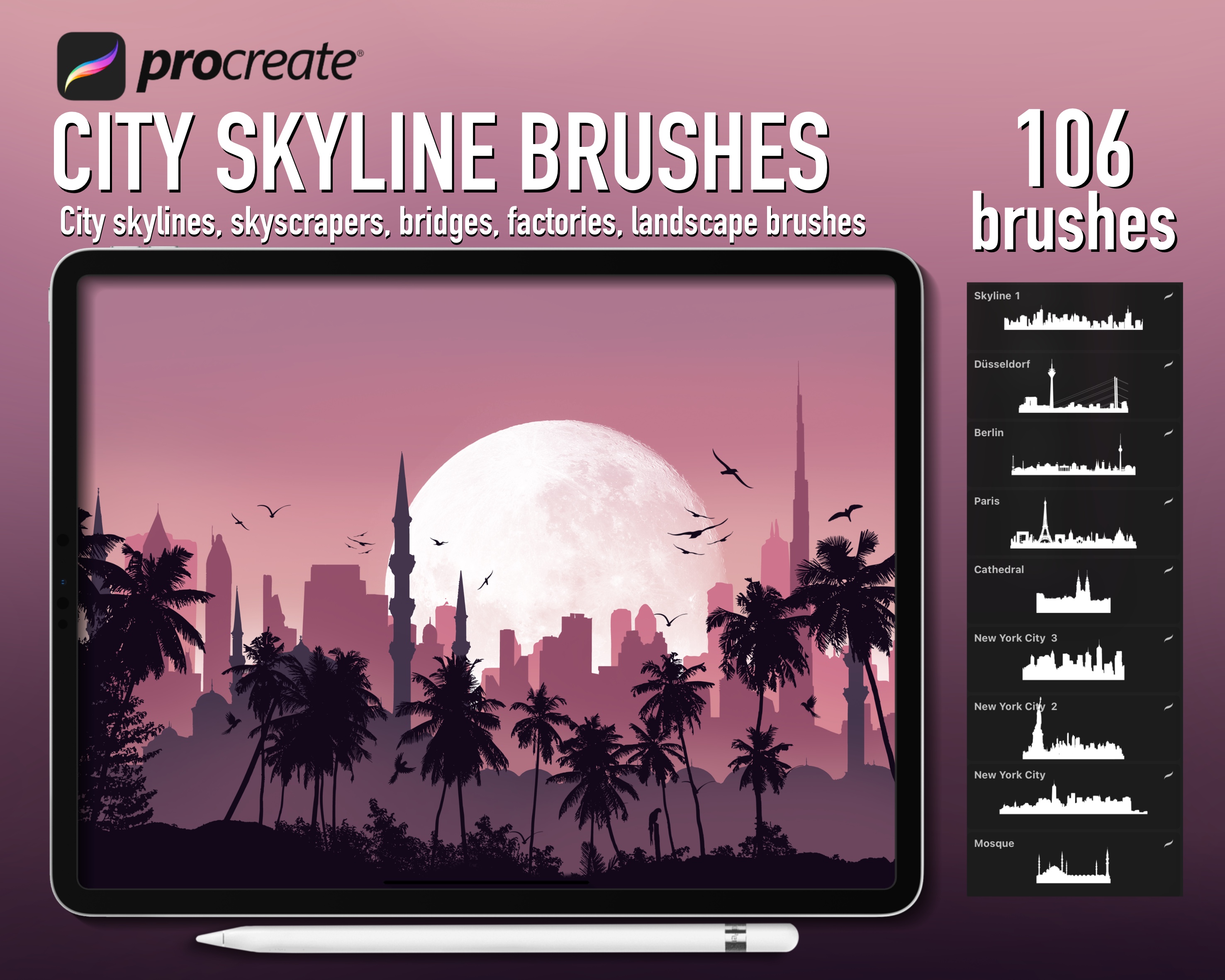 Procreate City Skyline Brushes