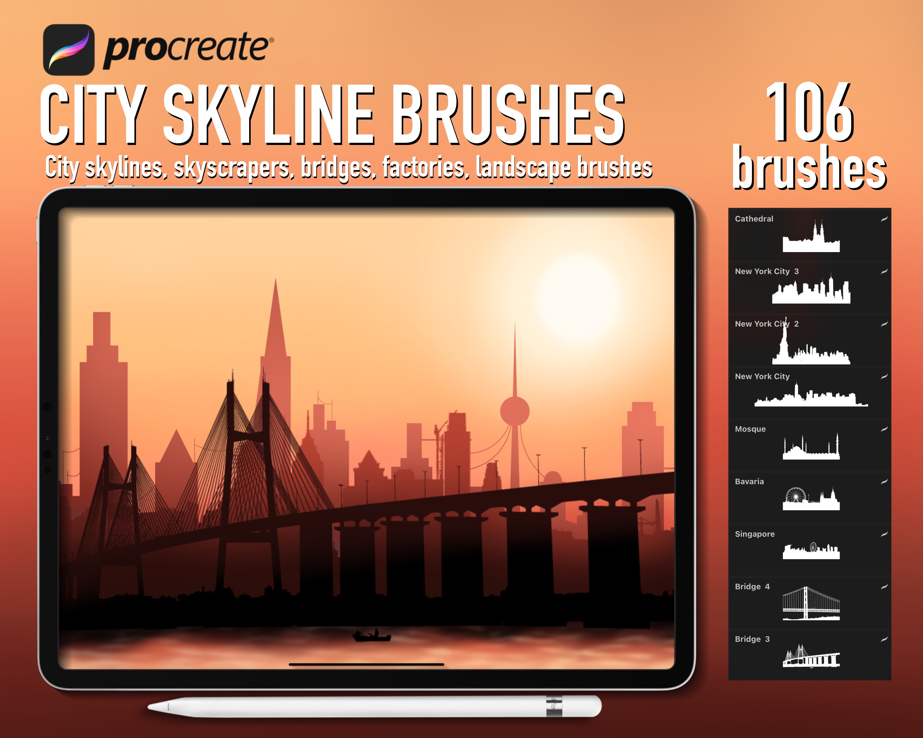 Procreate City Skyline Brushes