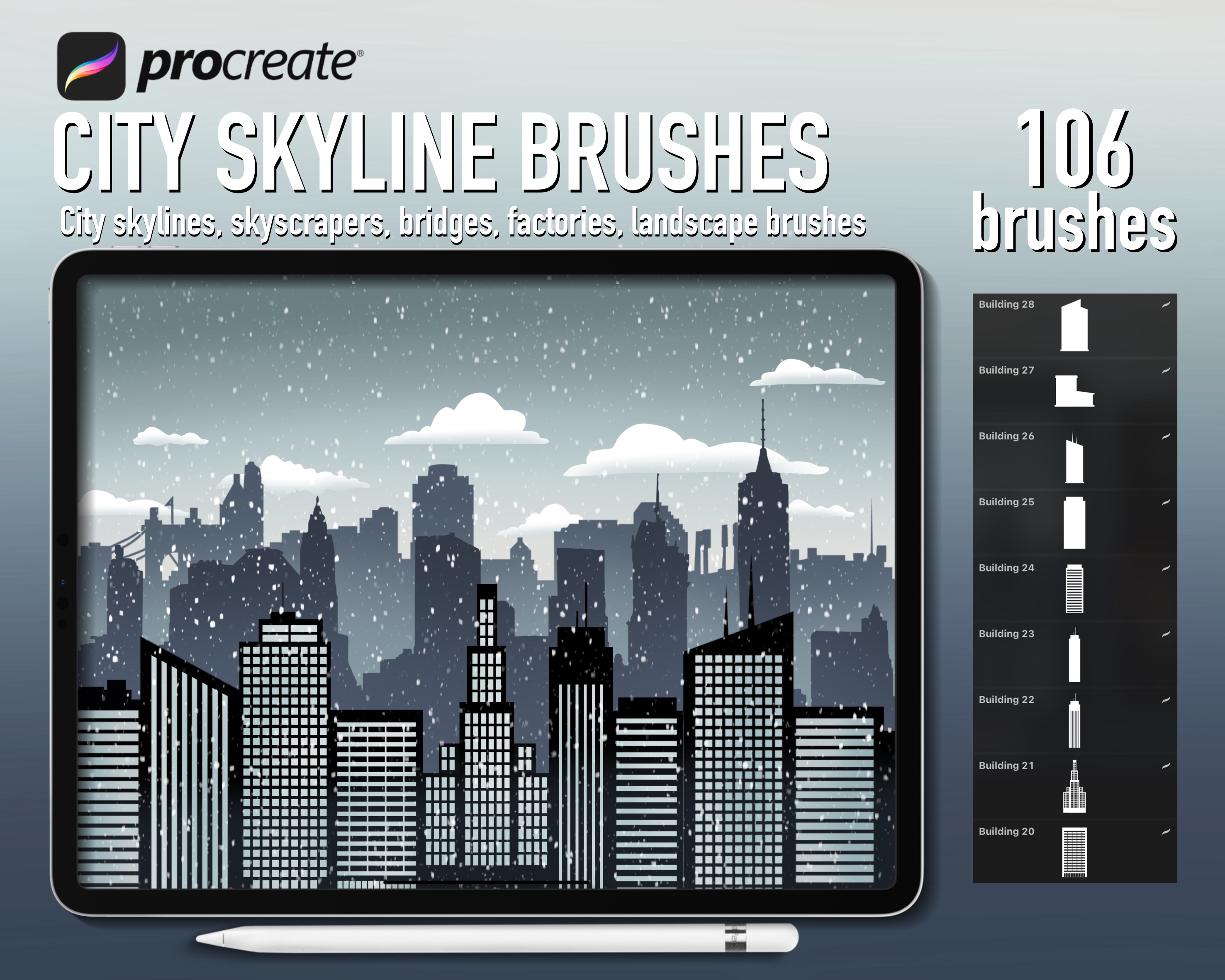 Procreate City Skyline Brushes