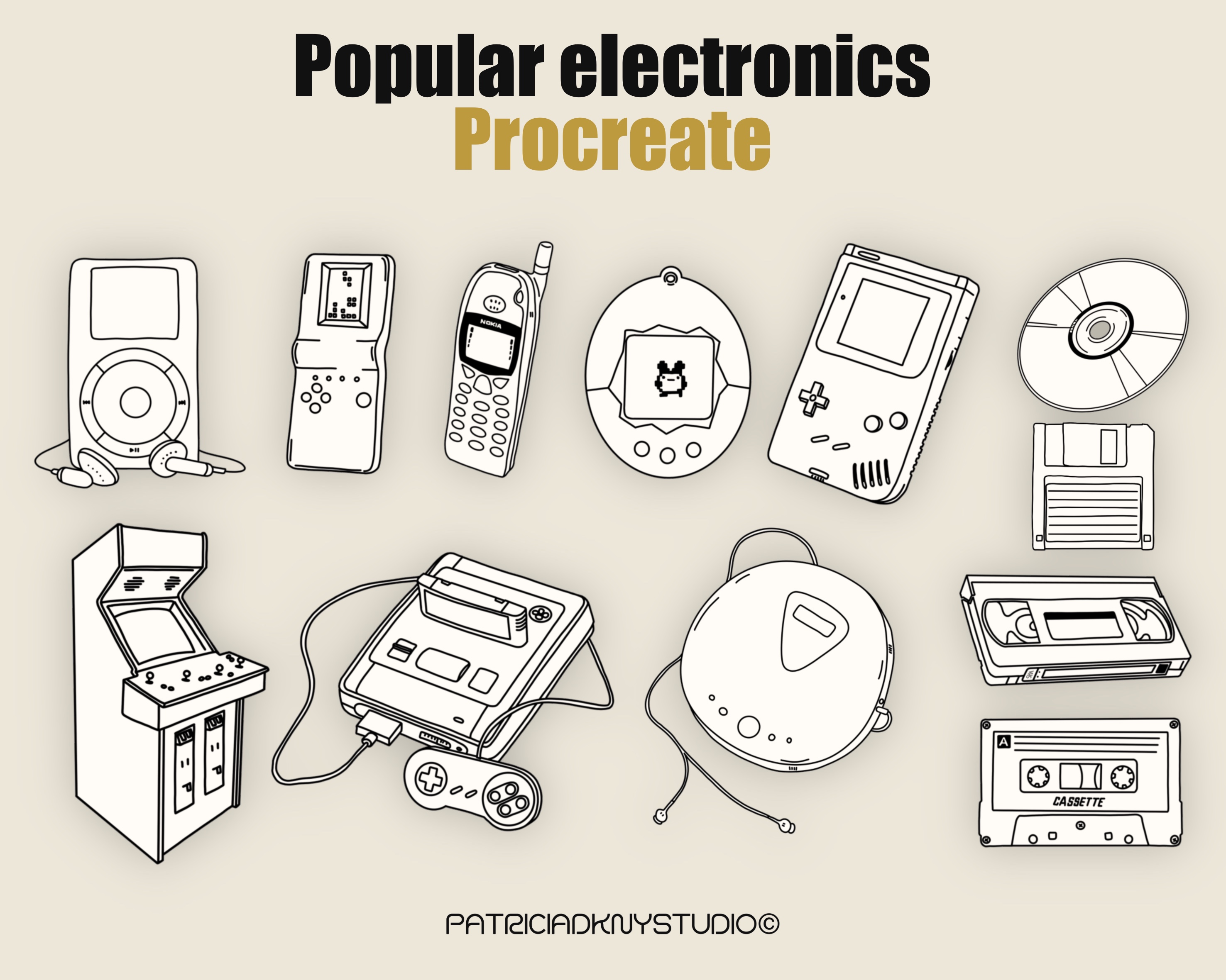 Procreate 90’s themed Brushes