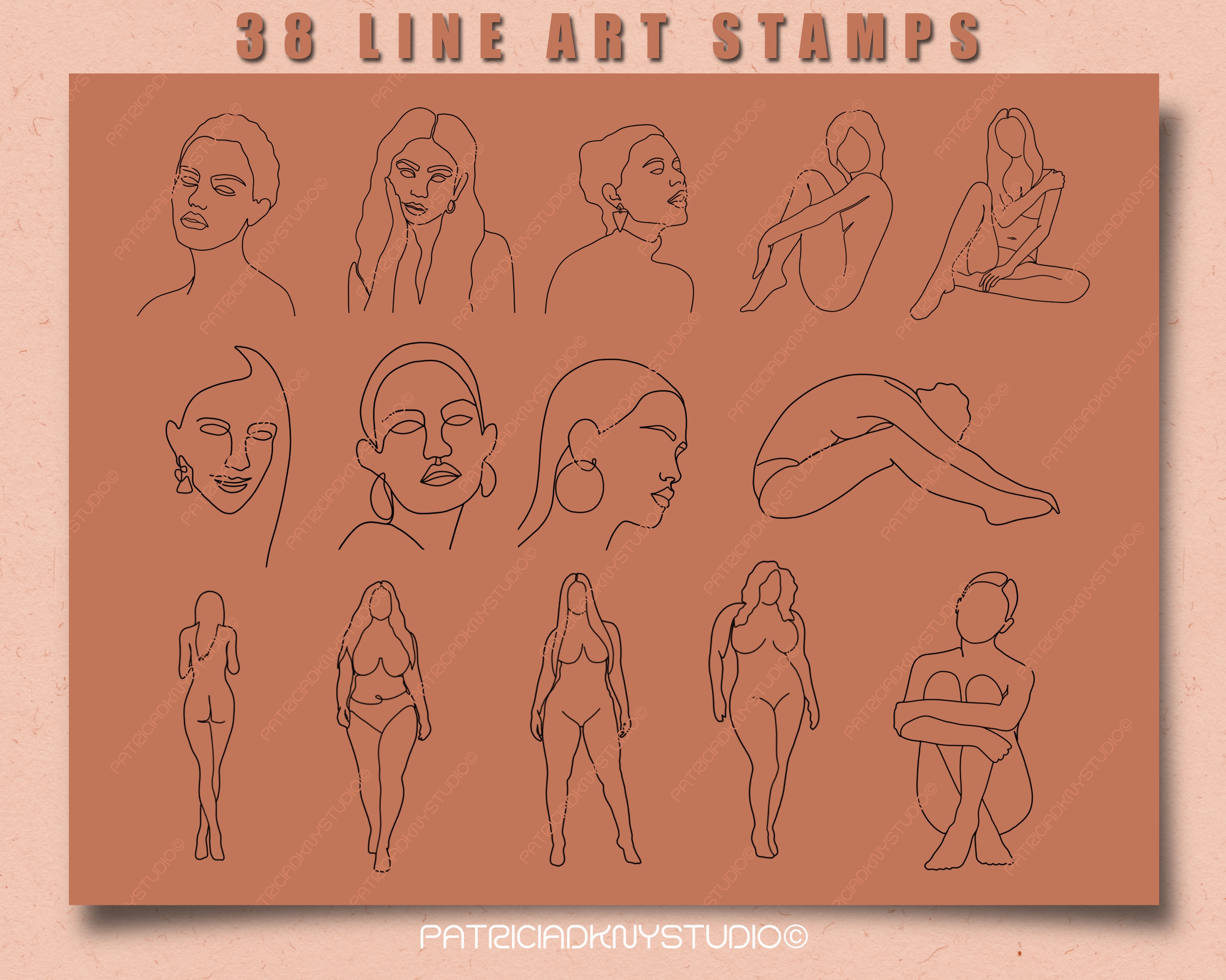 Procreate Single Line Portrait Brushes