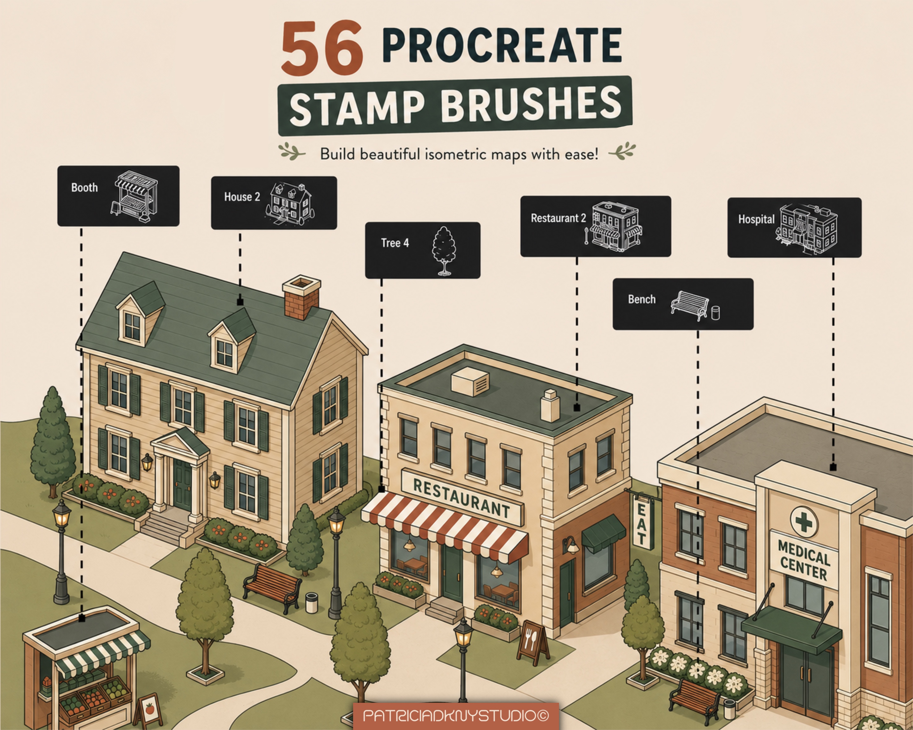 Procreate Isometric Map Creator Brushes