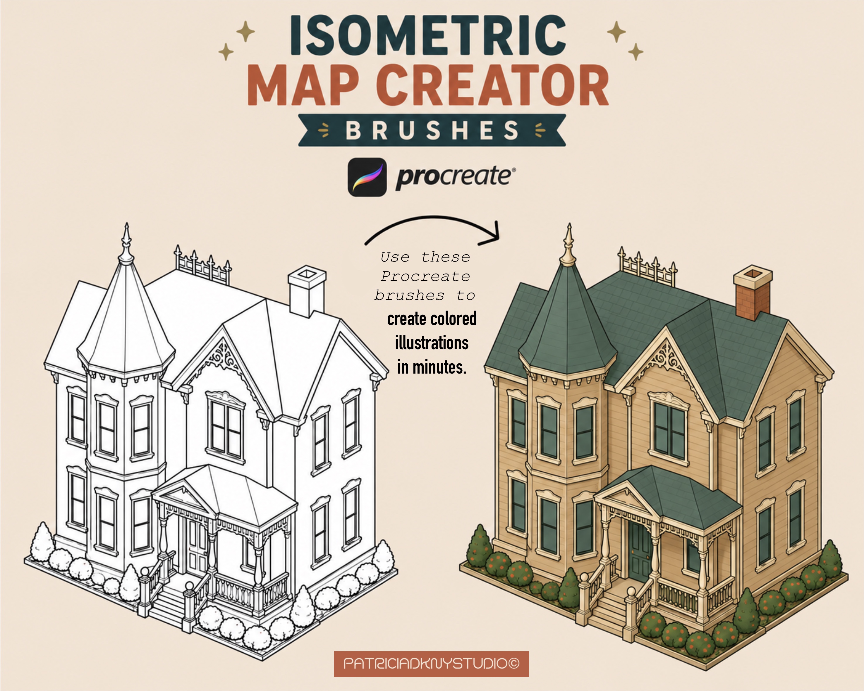 Procreate Isometric Map Creator Brushes