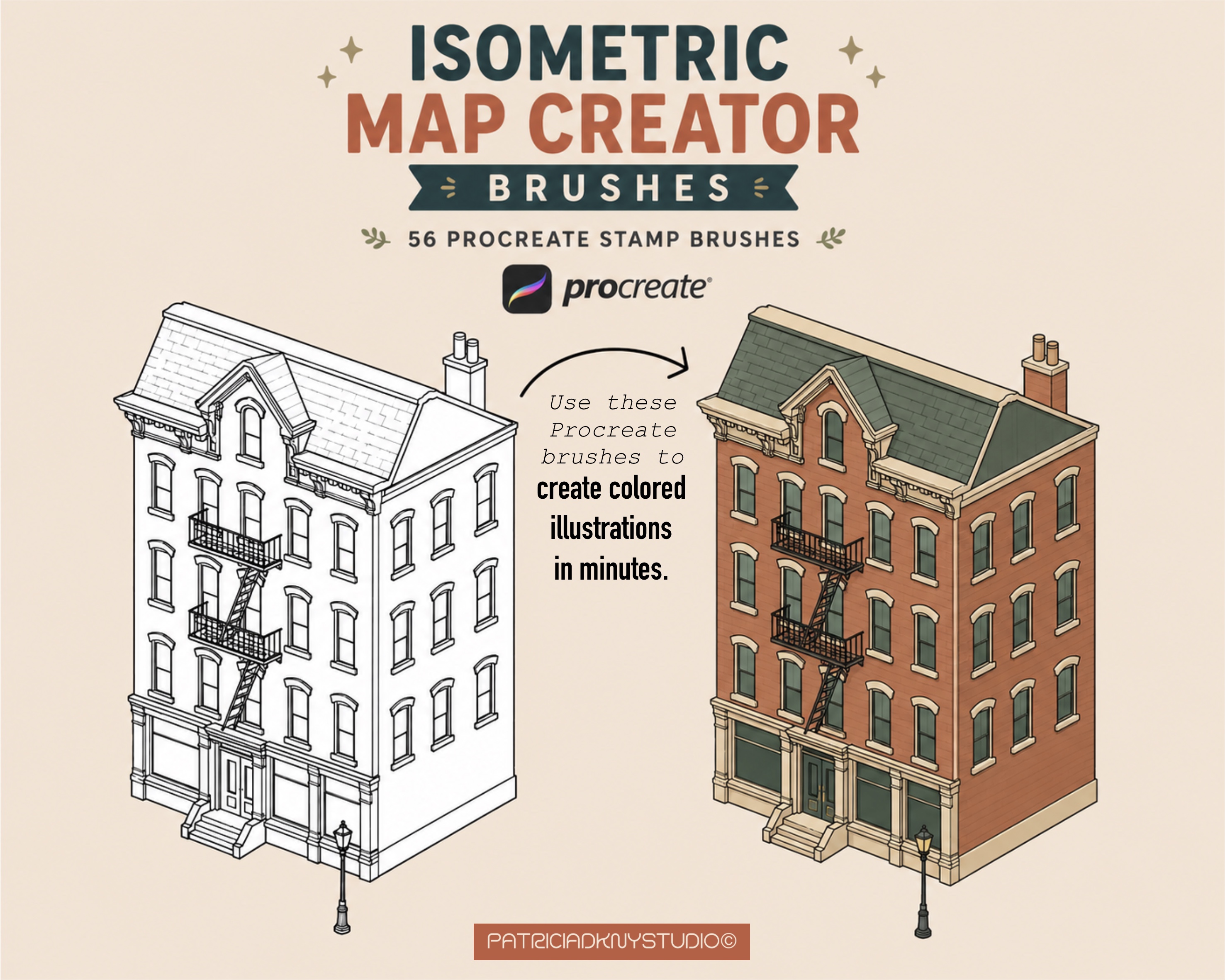 Procreate Isometric Map Creator Brushes