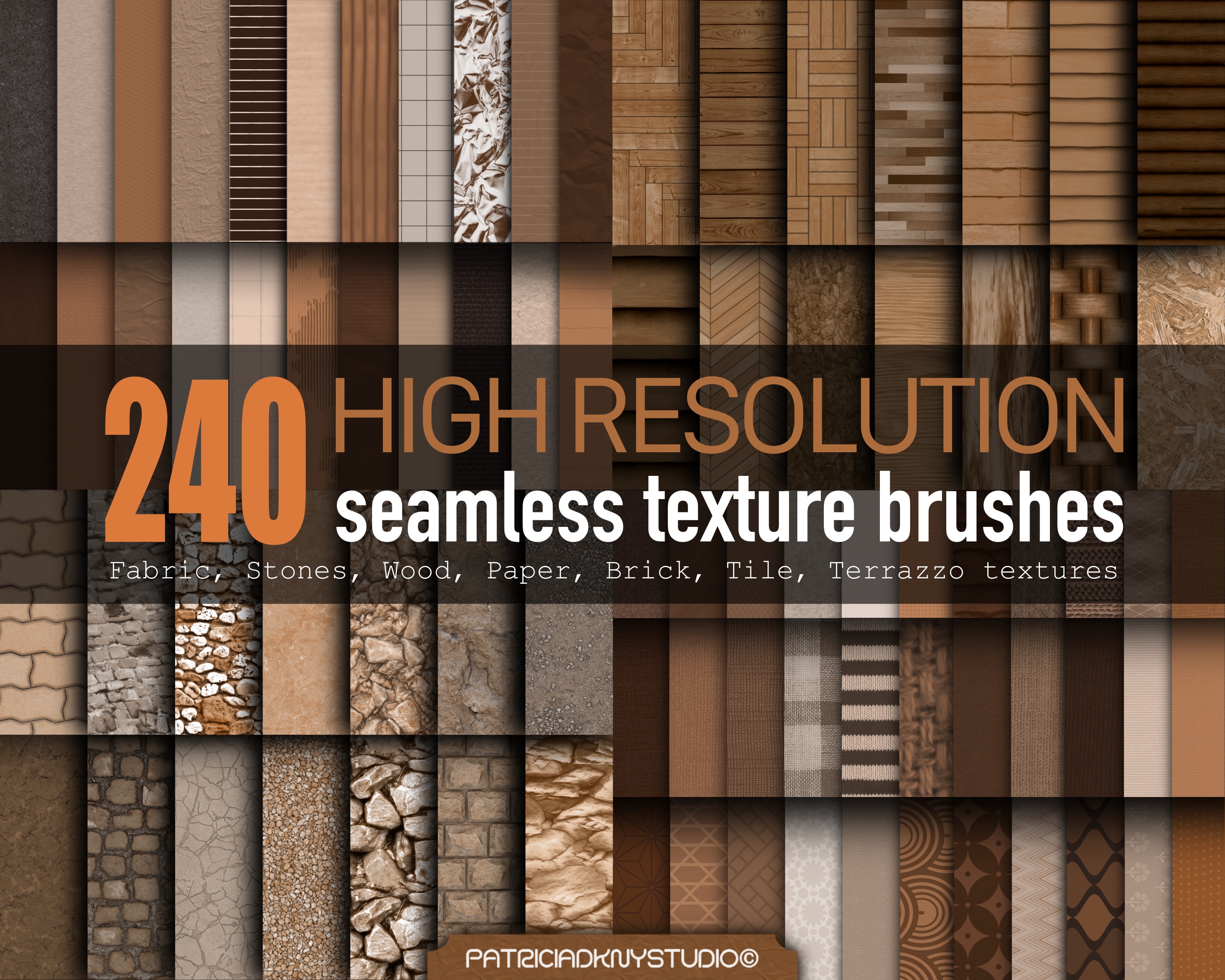 Procreate seamless texture brush bundle