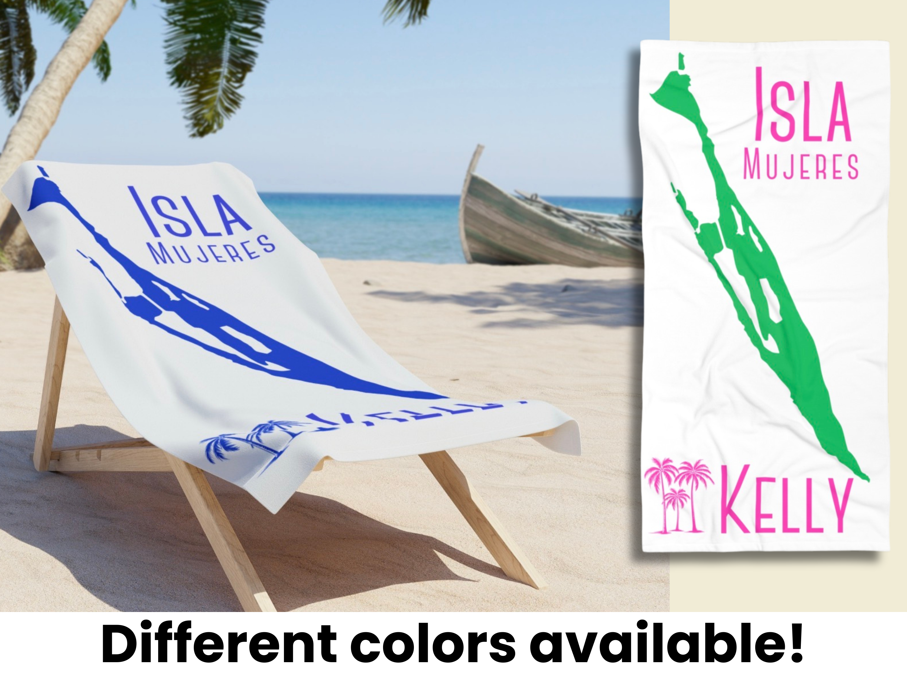 Personalized Isla Mujeres Beach Towel