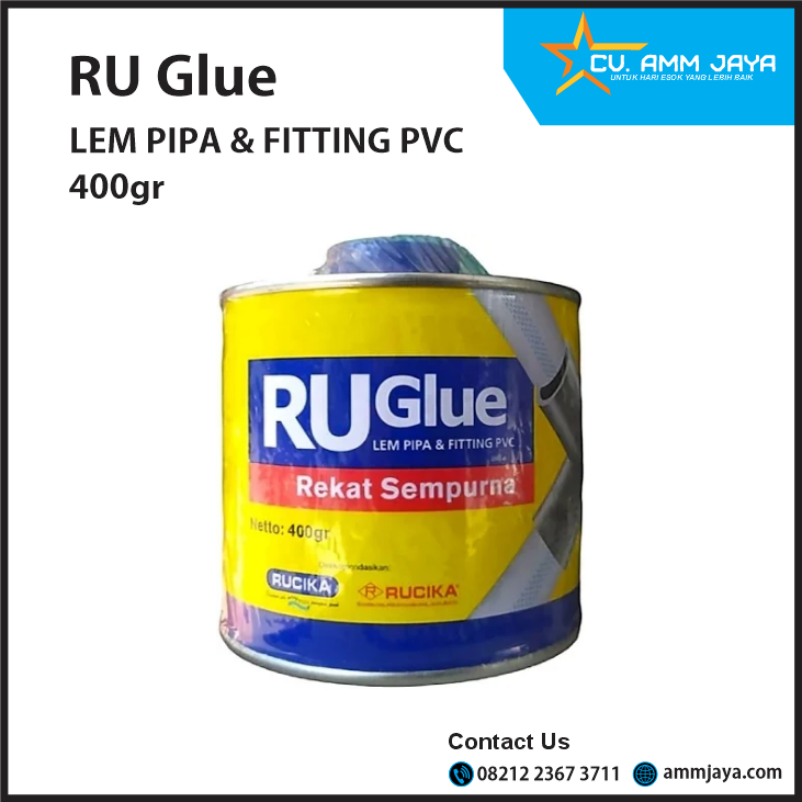 RU Glue Lem Pipa & Fitting PVC 400gr / 100gr / 60gr