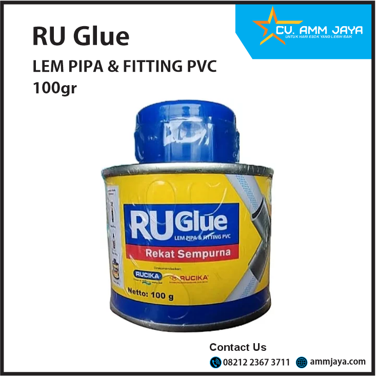 RU Glue Lem Pipa & Fitting PVC 400gr / 100gr / 60gr 
