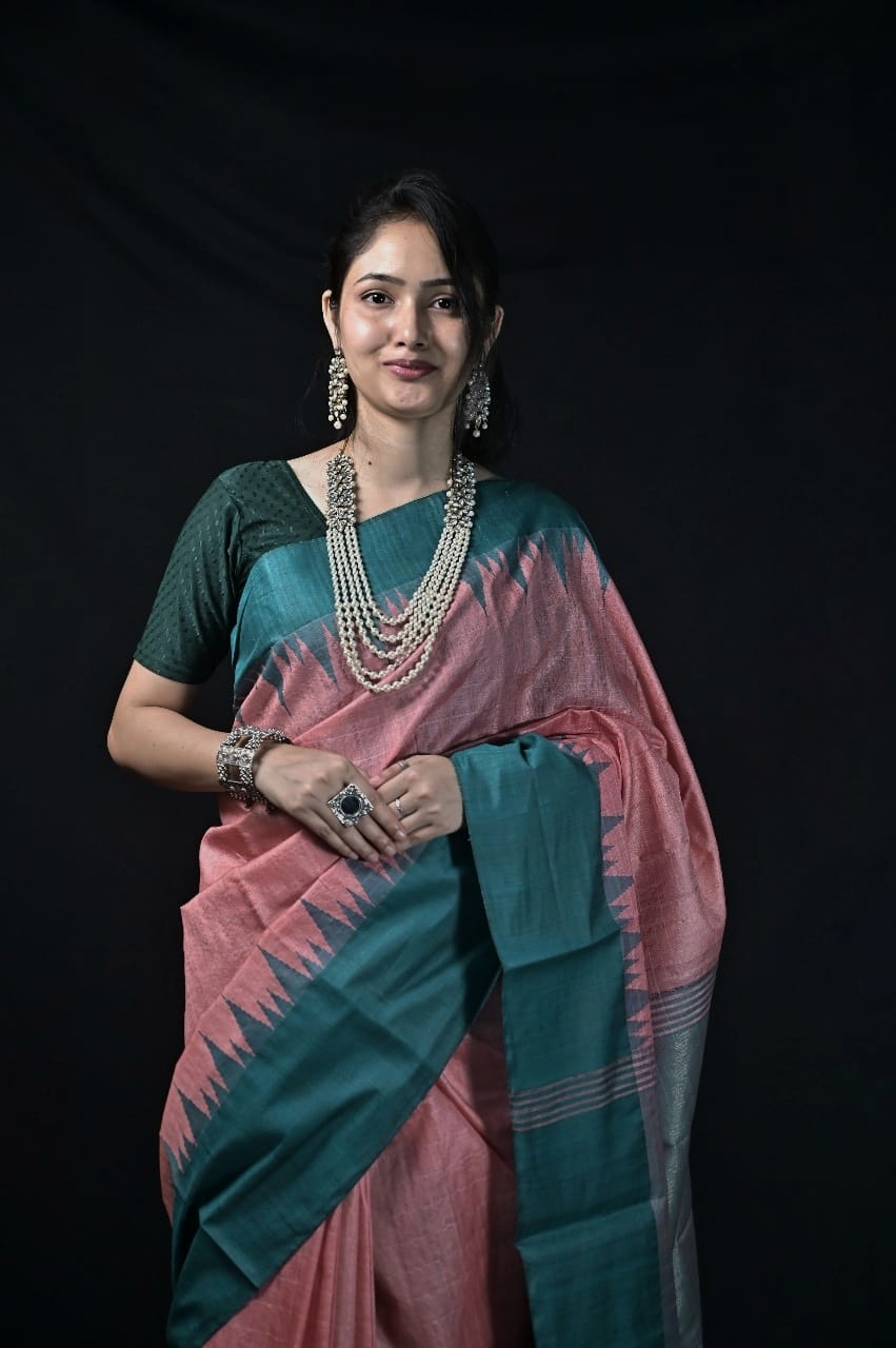 Traditional tussar Silk Saree