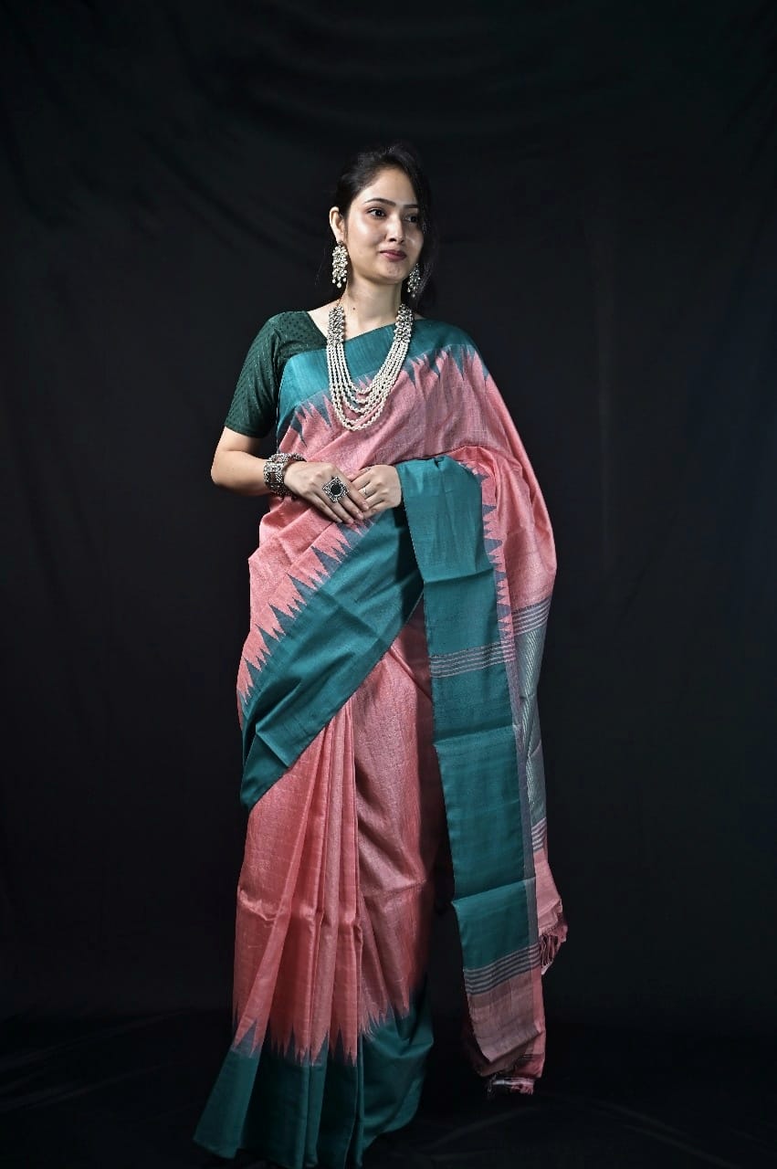 Traditional tussar Silk Saree