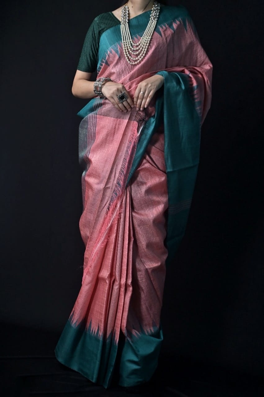 Traditional tussar Silk Saree