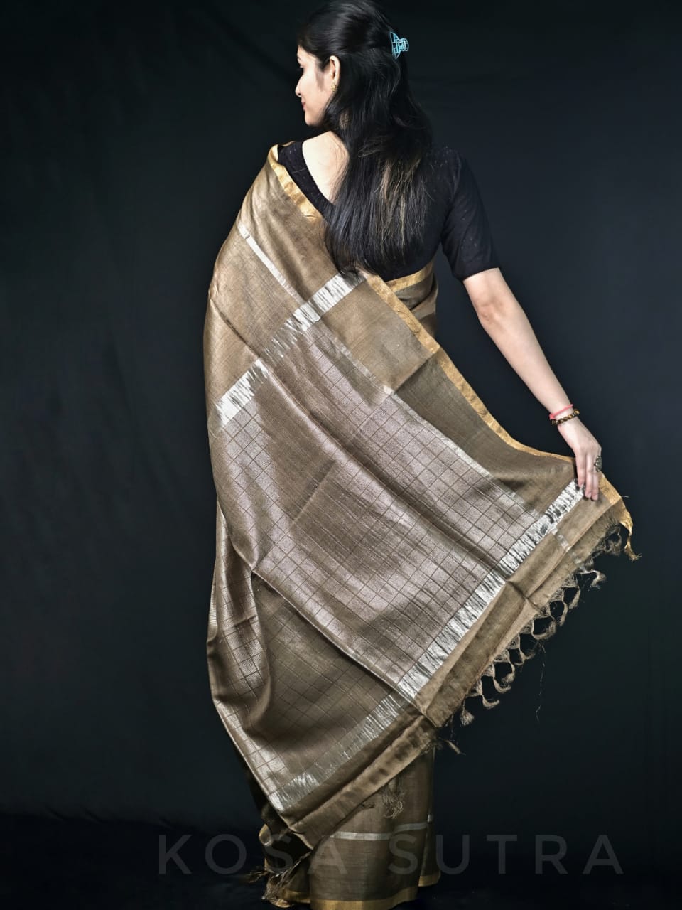 Tusser silk saree