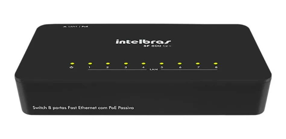 Switch Intelbras de 8 Portas Fast 10/100 Ethernet Sf 800 Q+