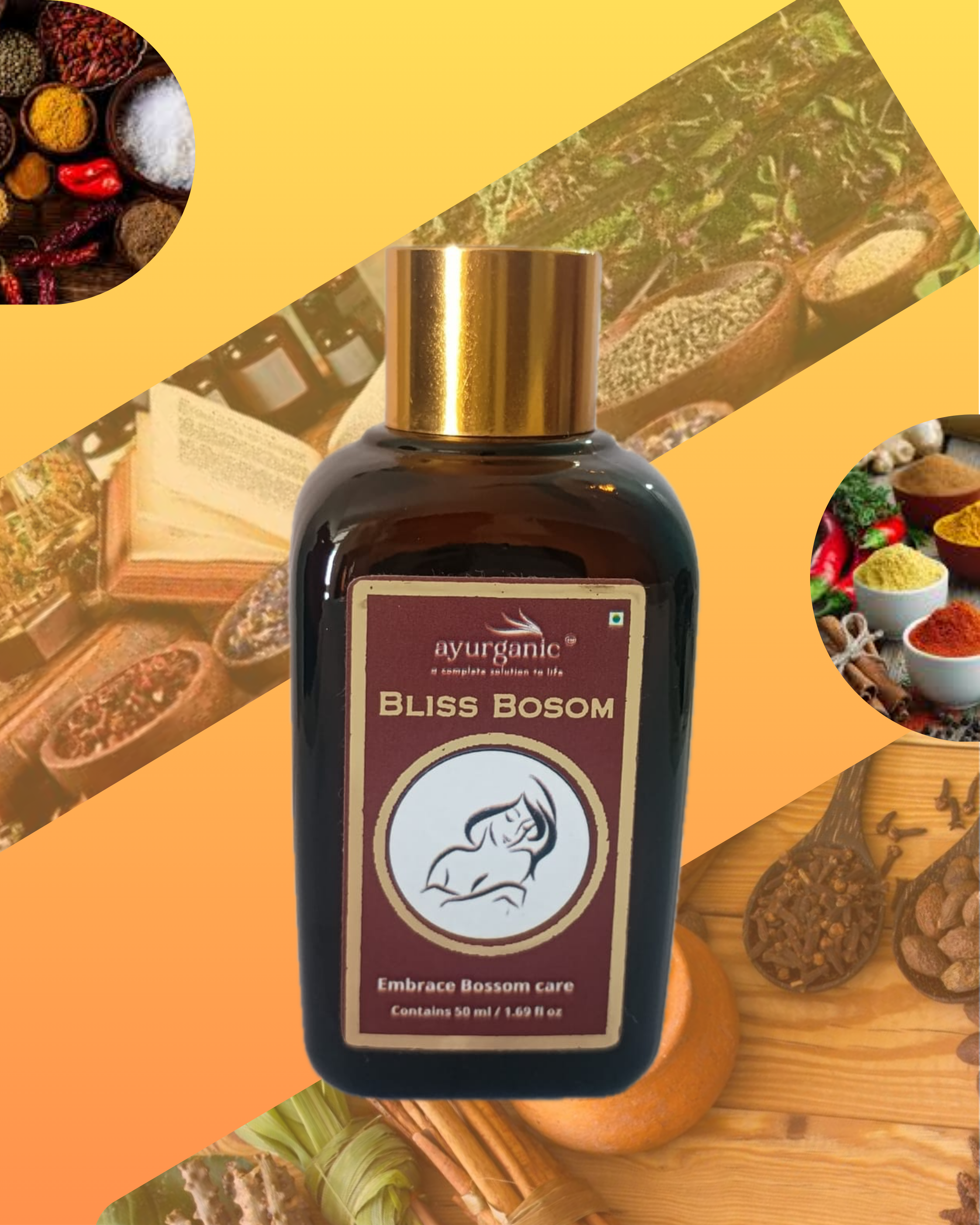 Bliss Bosom 50ml I By Ayurganic  I  Ayurvedic massage oil for Girls