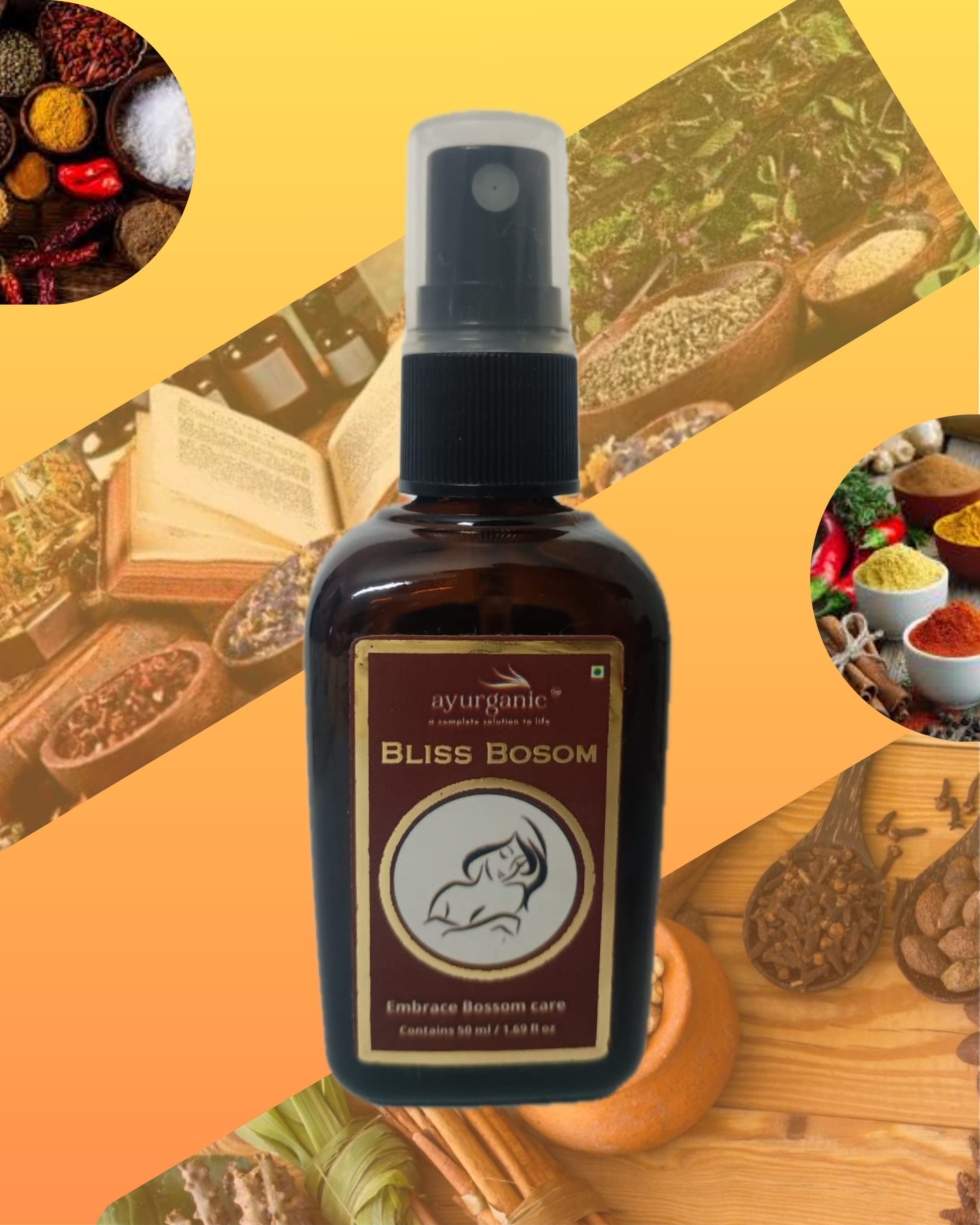 BLISS BOSOM 50ml Ayurvedic Bosom Oil for Women | with Mist Spray Set