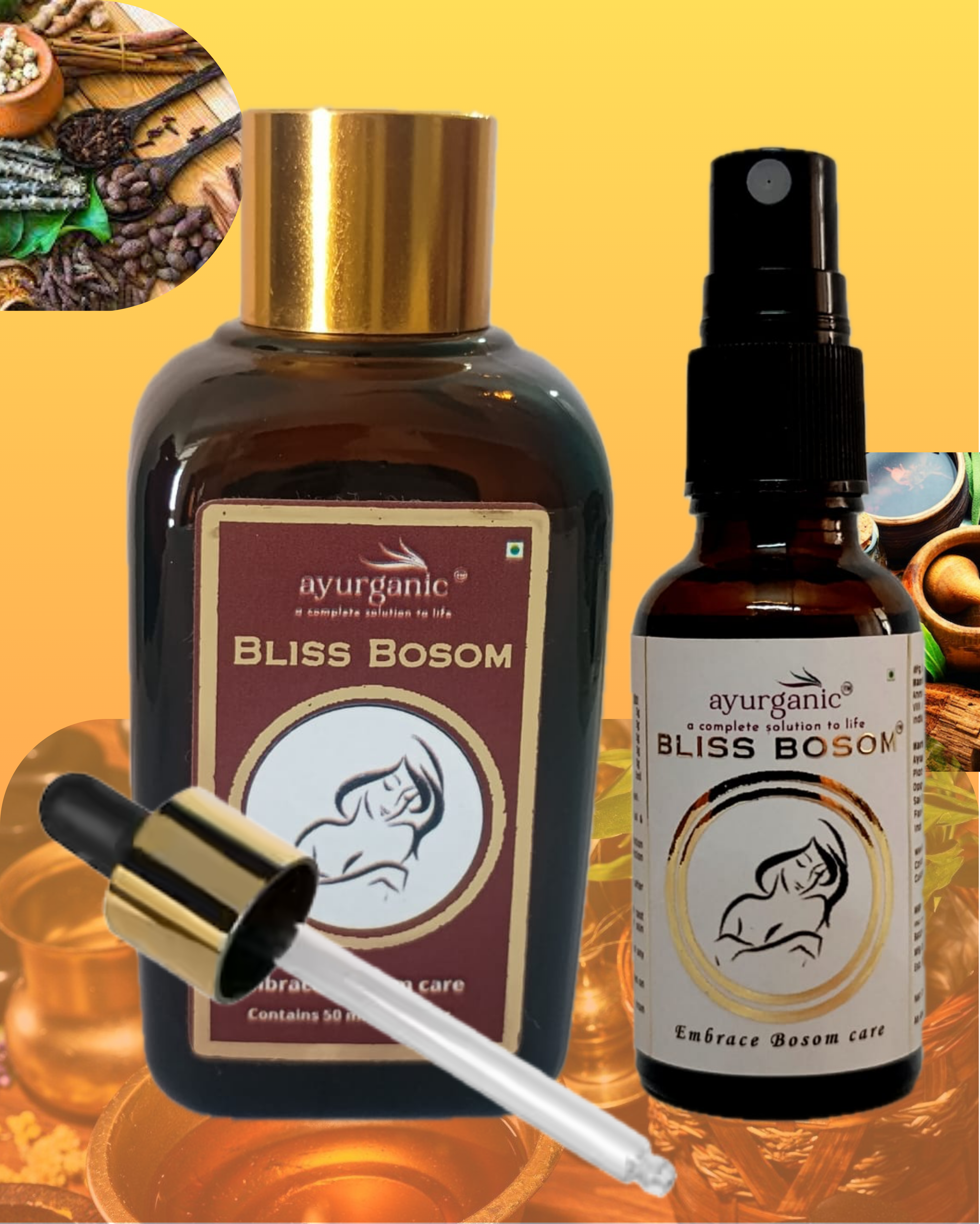 Buy Bliss Bosom 50ml + Free Bliss Bosom 30ml I By Ayurganic  I  Ayurvedic massage oil for Girls I 