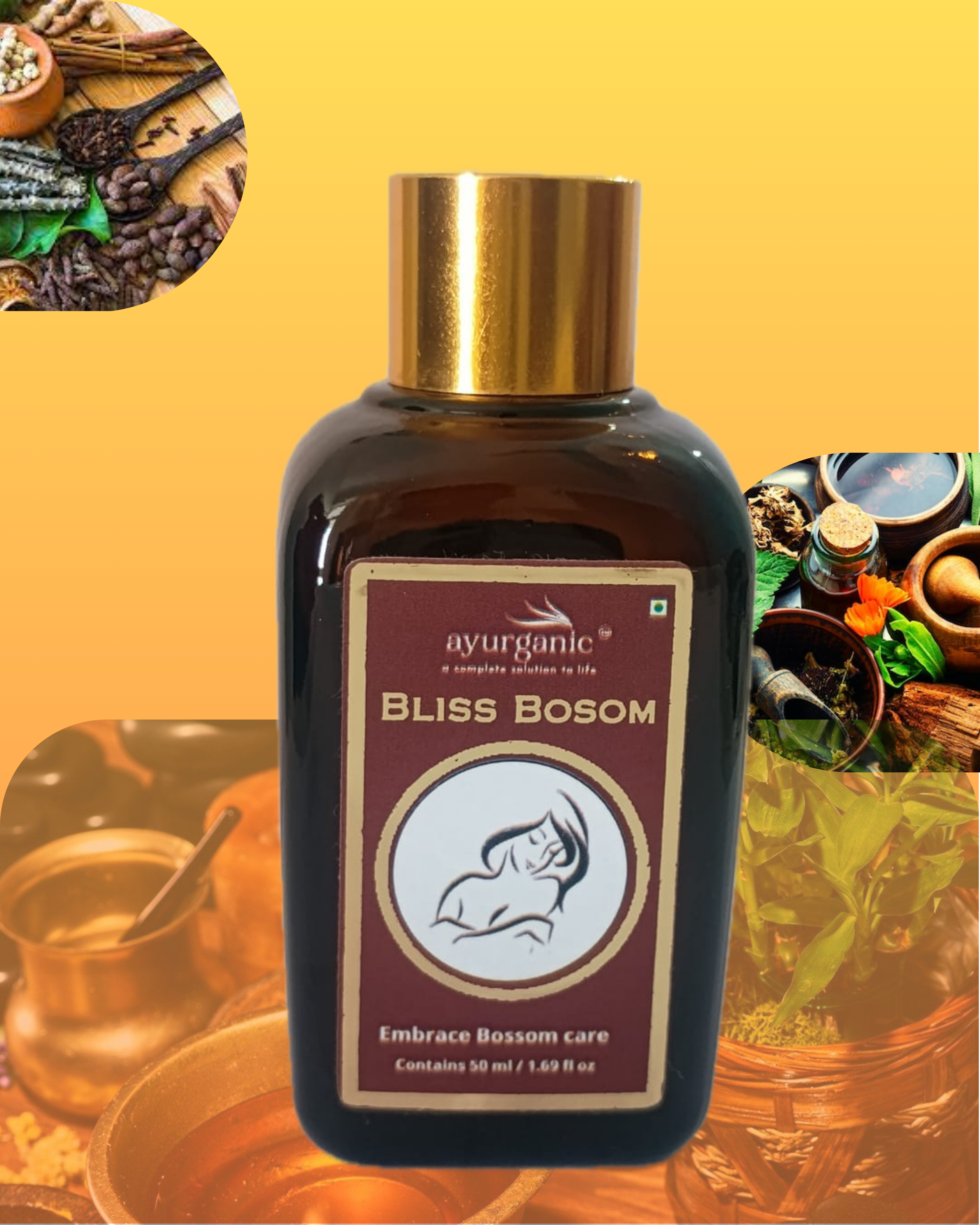 Buy Bliss Bosom 50ml + Free Bliss Bosom 30ml I By Ayurganic  I  Ayurvedic massage oil for Girls I 