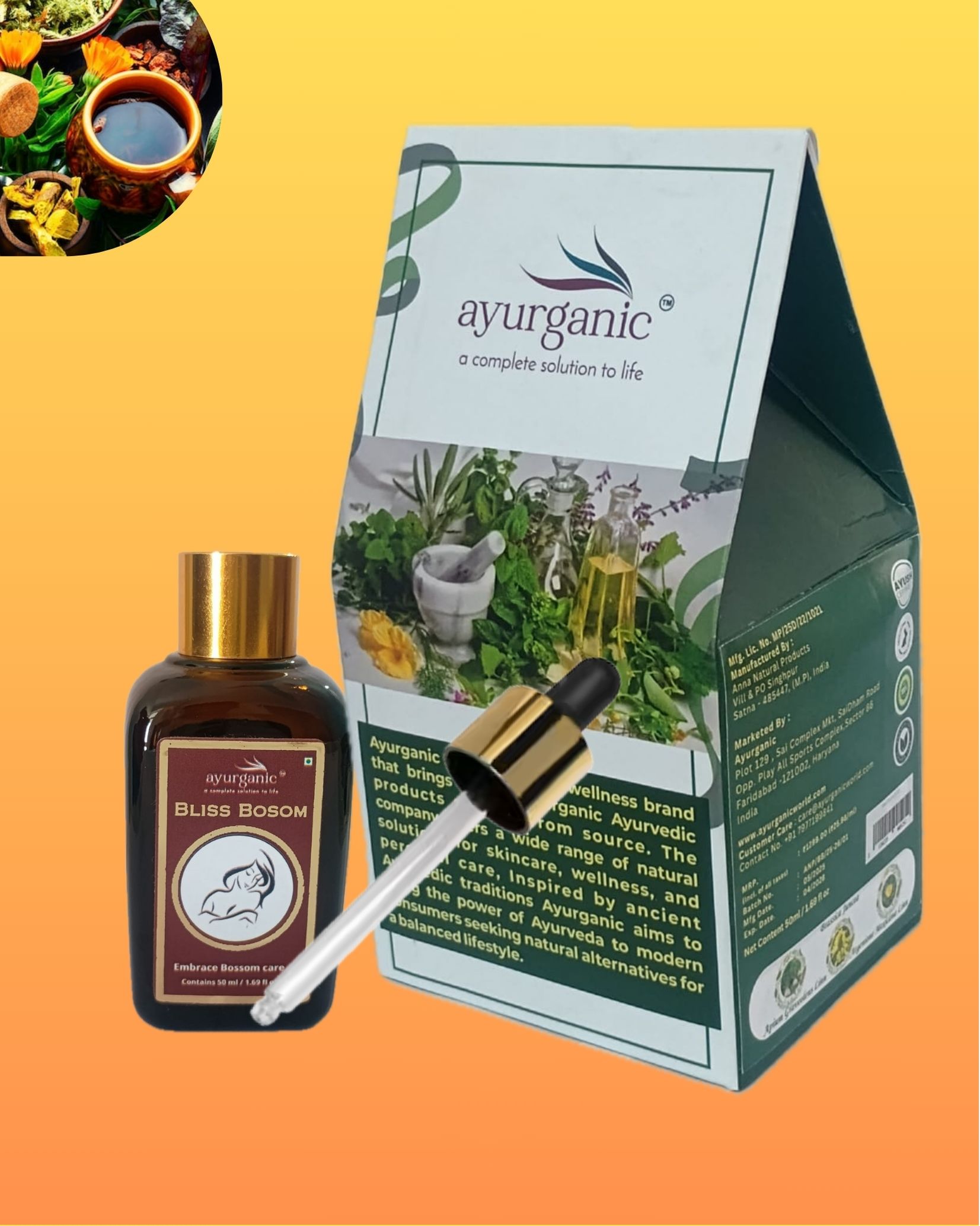 Bliss Bosom 50ml I By Ayurganic  I  Ayurvedic massage oil for Girls