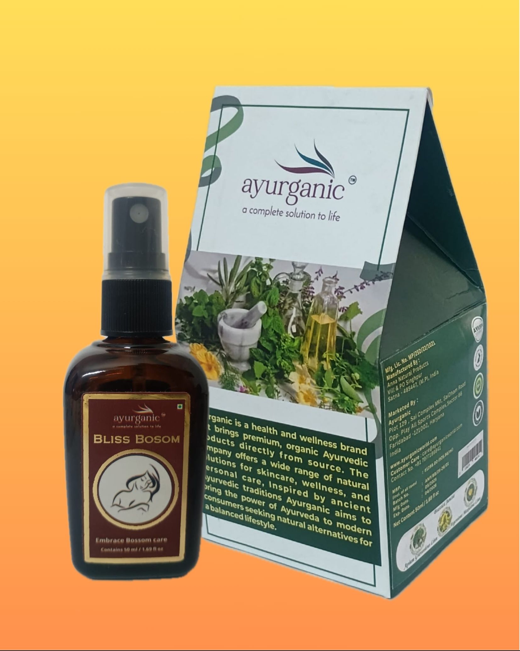 BLISS BOSOM 50ml Ayurvedic Bosom Oil for Women | with Mist Spray Set