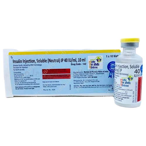 142 Soluble Insulin Injection IP 40 IU per ml (R-DNA Origin)