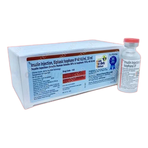 143 Insulin Injection IP 40 IU per ml (Insulin Human Soluble 30% and Isophane 70%)