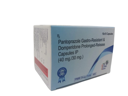 465 Pantoprazole 40mg (Gastro-resistant) and Domperidone 30mg (Prolonged Release) Capsules IP