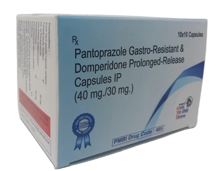 465 Pantoprazole 40mg (Gastro-resistant) and Domperidone 30mg (Prolonged Release) Capsules IP