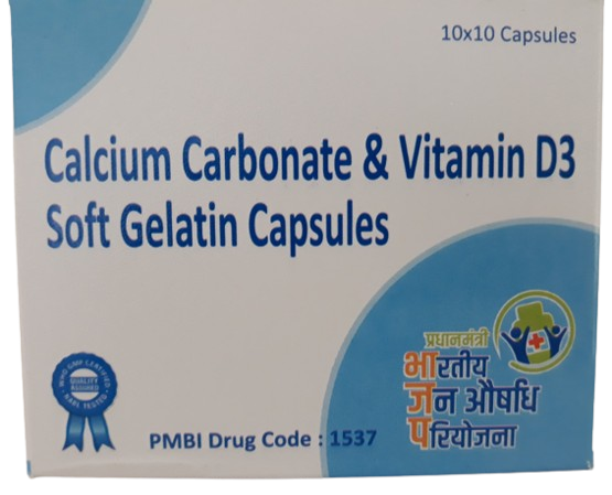 1537 Calcium Carbonate & Vitamin D3 Soft Gelatin Capsules