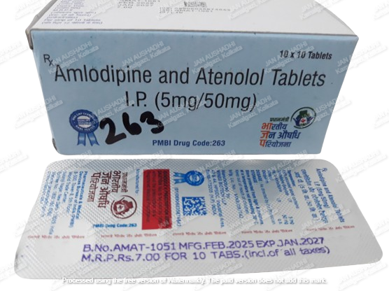 263 Amlodipine and Atenolol Tablets I.P. (5mg/50mg)