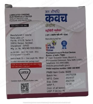 9009 Kavach Condom Strawberry Flavour