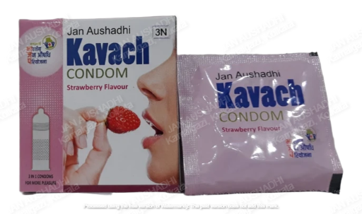 9009 Kavach Condom Strawberry Flavour