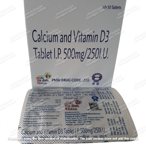 220 Calcium and Vitamin D3 Tablet I.P. 500mg/250I.U.