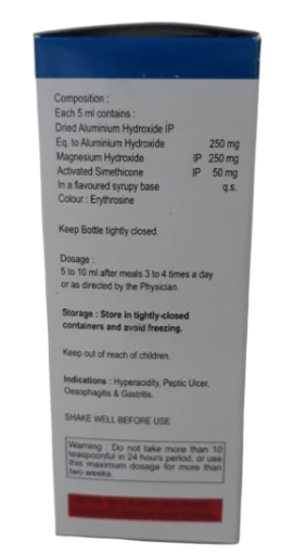 198 Aluminium Hydroxide, Magnesium Hydroxide and Simethicone Oral Suspension IP – 170 ml