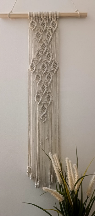 Featuring Macrame diamond pattern Art Wall Hanging in Cotton