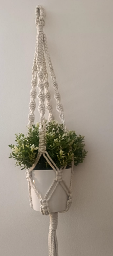Macrame Cotton Plant Loop Hanger | Home Decor Flower Planter  100 Cms length