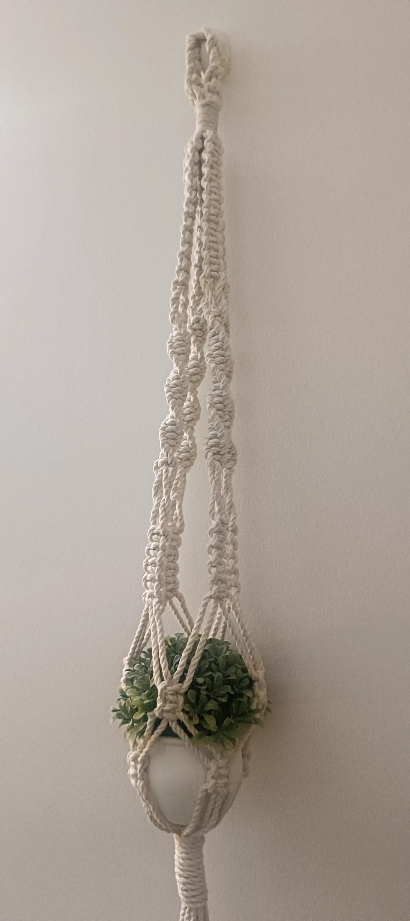 Macrame Cotton Plant Loop Hanger | Home Decor Flower Planter  100 Cms length