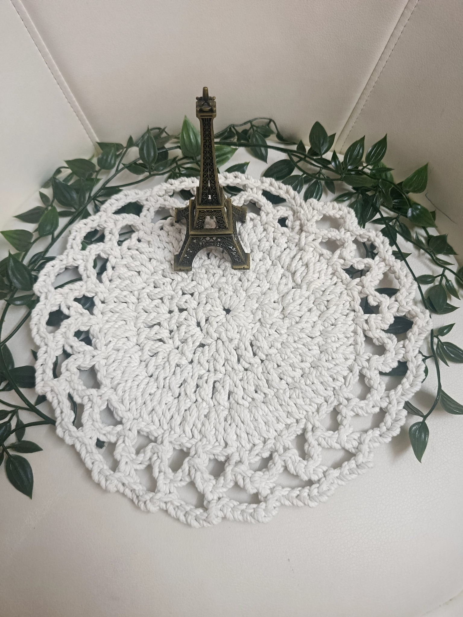 Handmade Crochet Round Placemat - Elegant & Versatile Table Decor