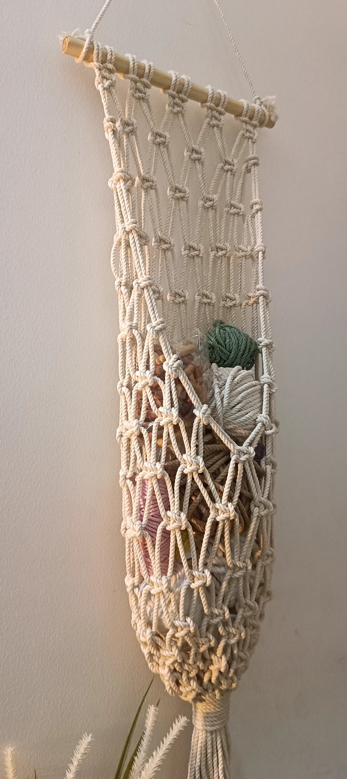 Dimacra Boho Chic Macrame Hanging Basket -  Wall Organizer