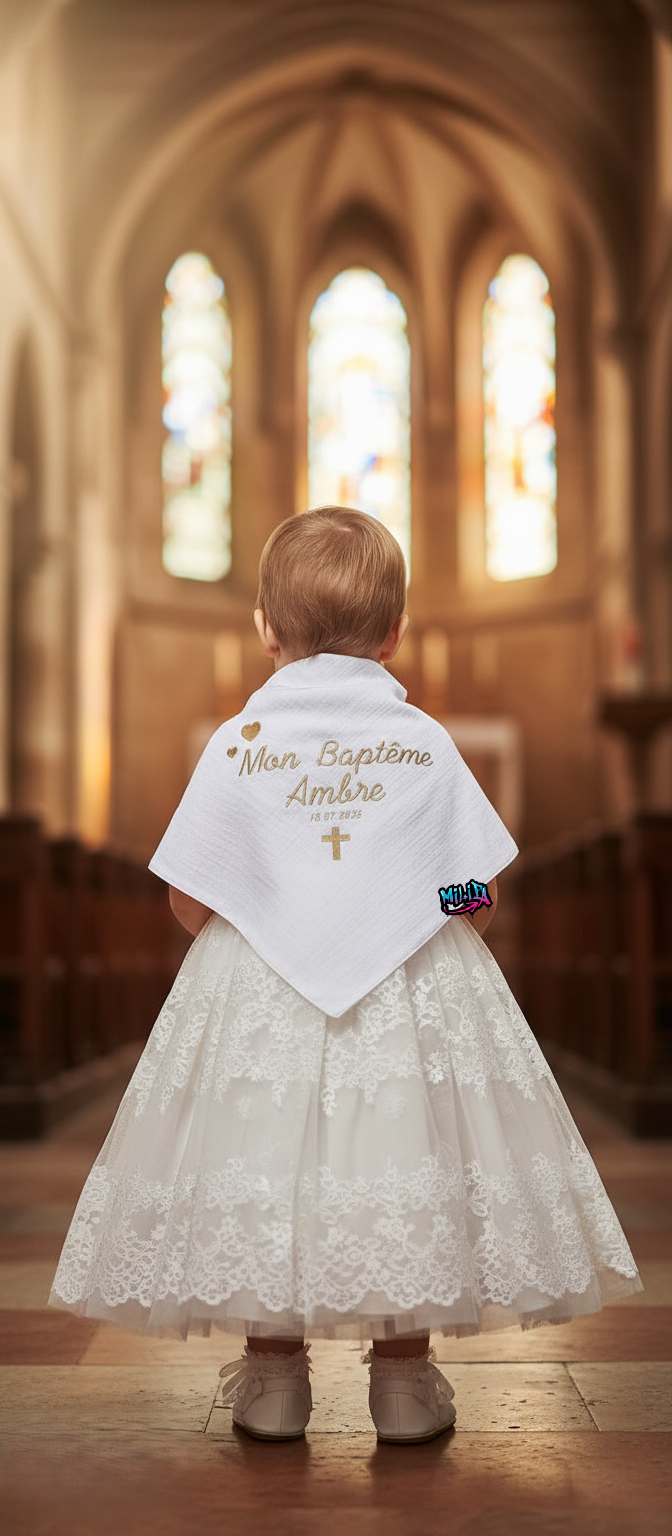 Étole de baptême personnalisée
