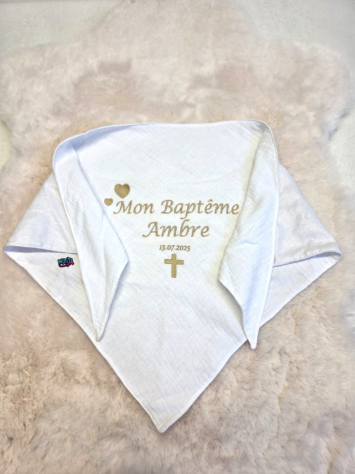 Étole de baptême personnalisée